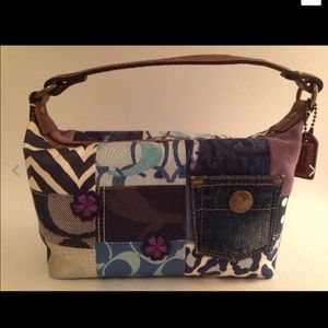 COACH SIGNATURE C PATCHWORK DENIM TOP HANDLE HOBO